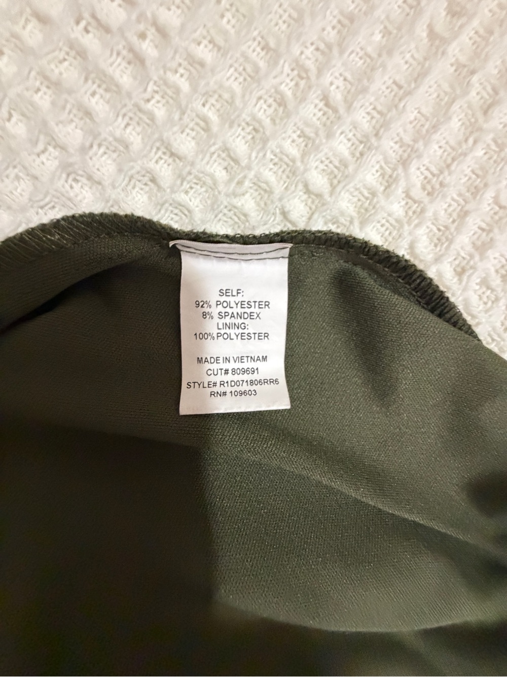 Rabbit Rabbit Rabbit Olive Midi Shift Dress with Eyelet Neck - Picture 7 of 7